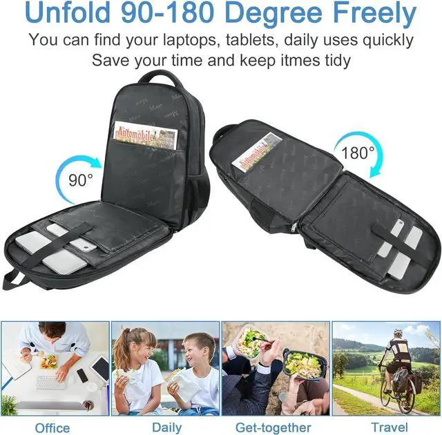 Alt view image 5 of 7 - 17 Inch Laptop Backpack TSA Large Travel Backpack with Lunch Box Anti-Theft Work Business Carry On with USB Port Water Resistant Sturdy College Computer Backpack for Men Women