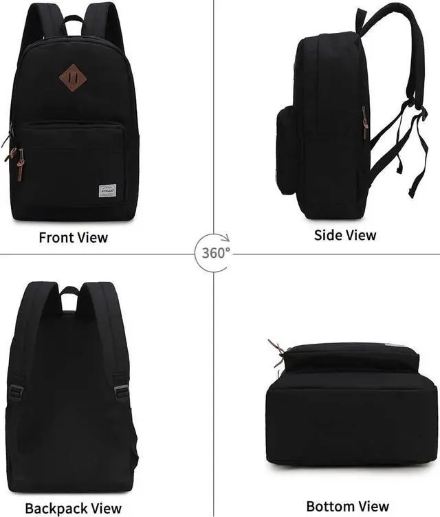 Alt view image 7 of 7 - RAVUO School Backpack for Men Women, Water Resistant 15.6 inch Laptop Back Packs Bookbags College Daypack Black Bag with Side Pockets