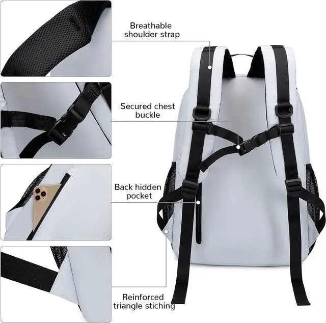 Alt view image 6 of 7 - Lohol Fashion Backpack with Anti Theft Pocket, Water Resistant Travel Daypack for Teen Girls & Boys (Black)