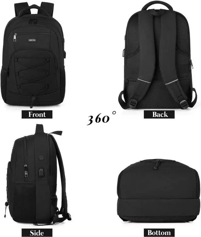 Alt view image 7 of 7 - YAMTION 17.3 Inch School Backpack for Men and Women,College Bookbag Teens Laptop Backpack Schoolbag with USB Port for Students Work Business Office