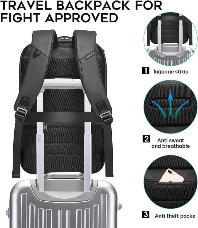 Alt view image 5 of 6 - BANGE Business Laptop Smart backpack Can Hold 15.6 Inch Laptop Commute Backpack Carry on bag for men and women (Black)