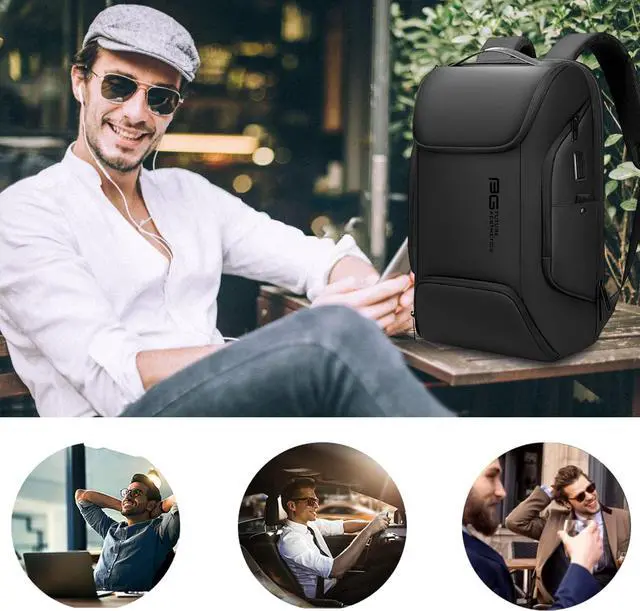Alt view image 6 of 6 - BANGE Business Laptop Smart backpack Can Hold 15.6 Inch Laptop Commute Backpack Carry on bag for men and women (Black)