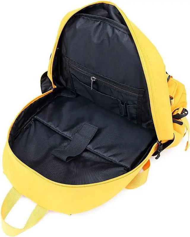 Alt view image 6 of 7 - College Backpack Teen Lightweight School Book Bag with USB Charger Port Casual Daypack (Yellow) for Women Men Youth