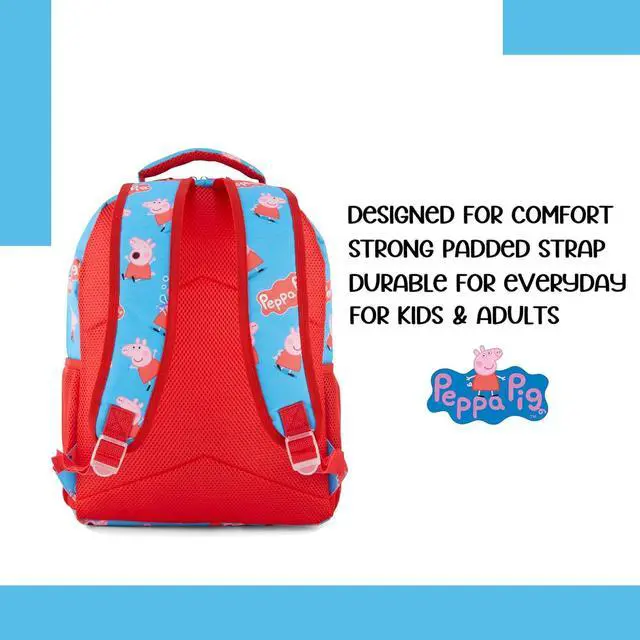 Alt view image 2 of 7 - Peppa Pig Backpack for Girls - Peppa, George, Mummy and Daddy - 16" Backpack For School - Front Pocket and Laptop Sleeve Backpack for Girls and Toddlers - Preschool and Elementary School Bag