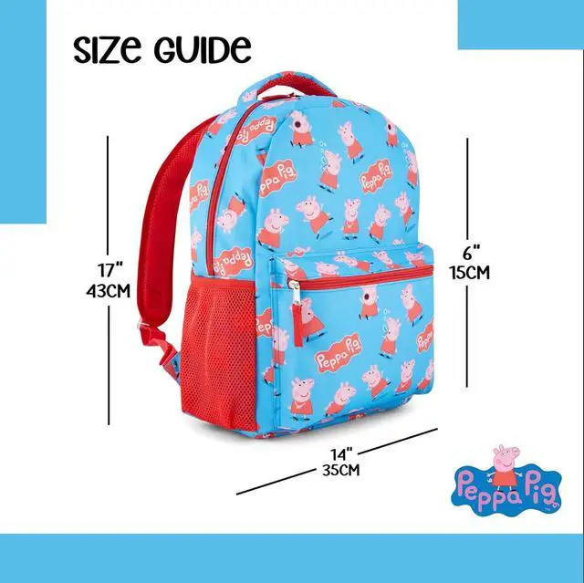 Alt view image 4 of 7 - Peppa Pig Backpack for Girls - Peppa, George, Mummy and Daddy - 16" Backpack For School - Front Pocket and Laptop Sleeve Backpack for Girls and Toddlers - Preschool and Elementary School Bag