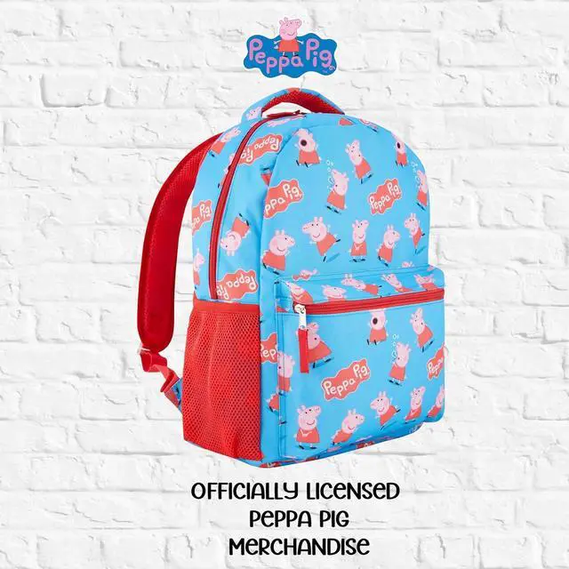 Alt view image 6 of 7 - Peppa Pig Backpack for Girls - Peppa, George, Mummy and Daddy - 16" Backpack For School - Front Pocket and Laptop Sleeve Backpack for Girls and Toddlers - Preschool and Elementary School Bag