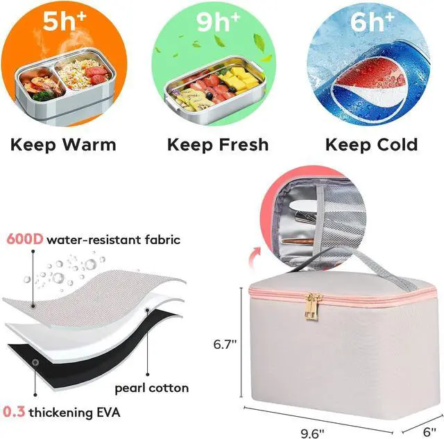 Alt view image 4 of 6 - Kaome Lunch Backpack 15.6 Inch Laptop Backpack for Women with USB Port Nurse Gift Teacher Work Backpack Cooler Insulated Lunch Bag Waterproof Daypacks for Work Picnic Travel Anti-theft