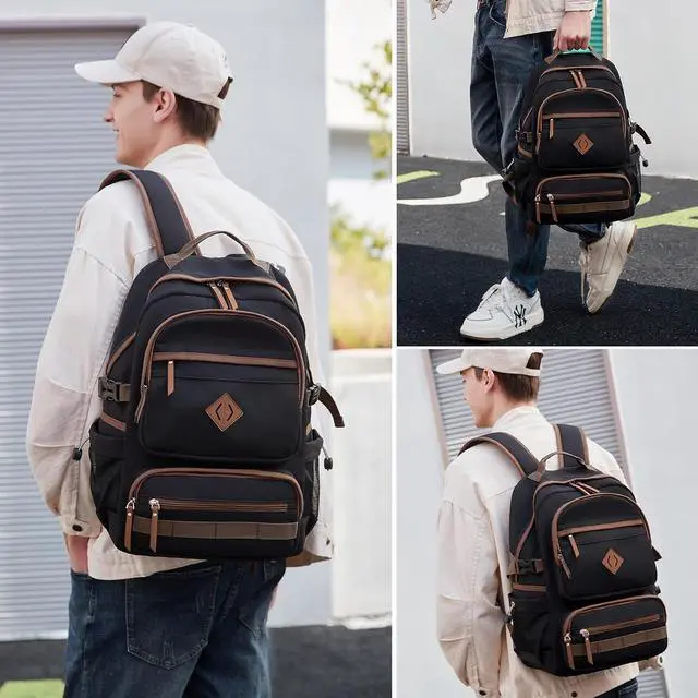 Alt view image 6 of 6 - Caoroky knight Laptop Backpacks College Bookbags Women Men Anti Theft Travel Backpacks Large Elementary Middle High School Bags for Kids Teens Girls Boys Students Adults Causal Daypack-Black
