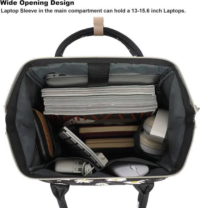 Alt view image 3 of 6 - Daisy Women Laptop Backpack, College School Backpack Bookbag 15.6 Inch Computer Backpacks for Work Business Travel