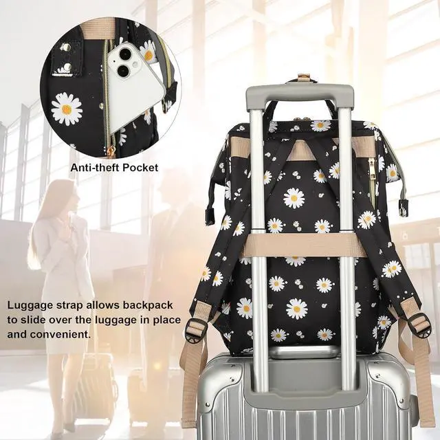 Alt view image 4 of 6 - Daisy Women Laptop Backpack, College School Backpack Bookbag 15.6 Inch Computer Backpacks for Work Business Travel