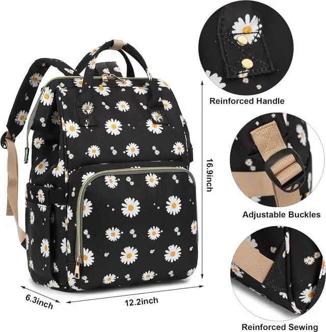 Alt view image 5 of 6 - Daisy Women Laptop Backpack, College School Backpack Bookbag 15.6 Inch Computer Backpacks for Work Business Travel