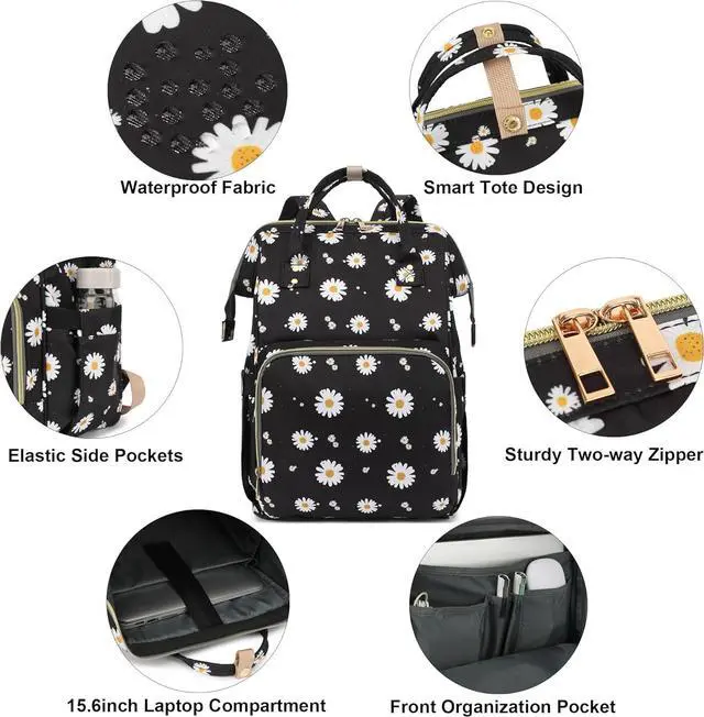 Alt view image 2 of 6 - Daisy Women Laptop Backpack, College School Backpack Bookbag 15.6 Inch Computer Backpacks for Work Business Travel
