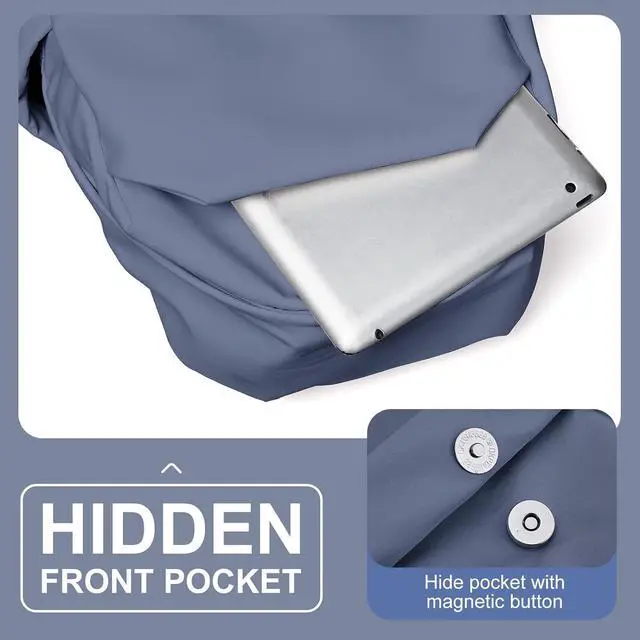 Alt view image 4 of 7 - Backpacks For School Bag School Backpack For College Backpacks Bookbag For Women Waterproof Gym Backpack For Men Book Bags Small Simple Bag Purplish Blue