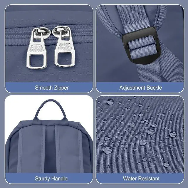 Alt view image 6 of 7 - Backpacks For School Bag School Backpack For College Backpacks Bookbag For Women Waterproof Gym Backpack For Men Book Bags Small Simple Bag Purplish Blue