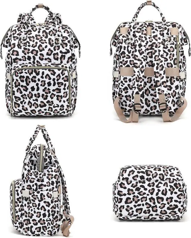Alt view image 6 of 6 - Leopard Laptop Backpack for Women Men, 15.6 inch College School Backpack Bookbag for Work/School/Travel/Business