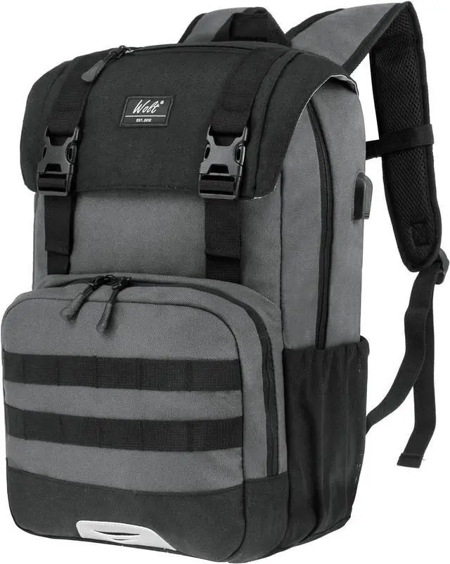 Main image of WOLT Laptop Backpack with USB Charging Port Fits Up to 17 Inch Laptop, College Backpack for Men Women, Computer Business Bookbag, Grey