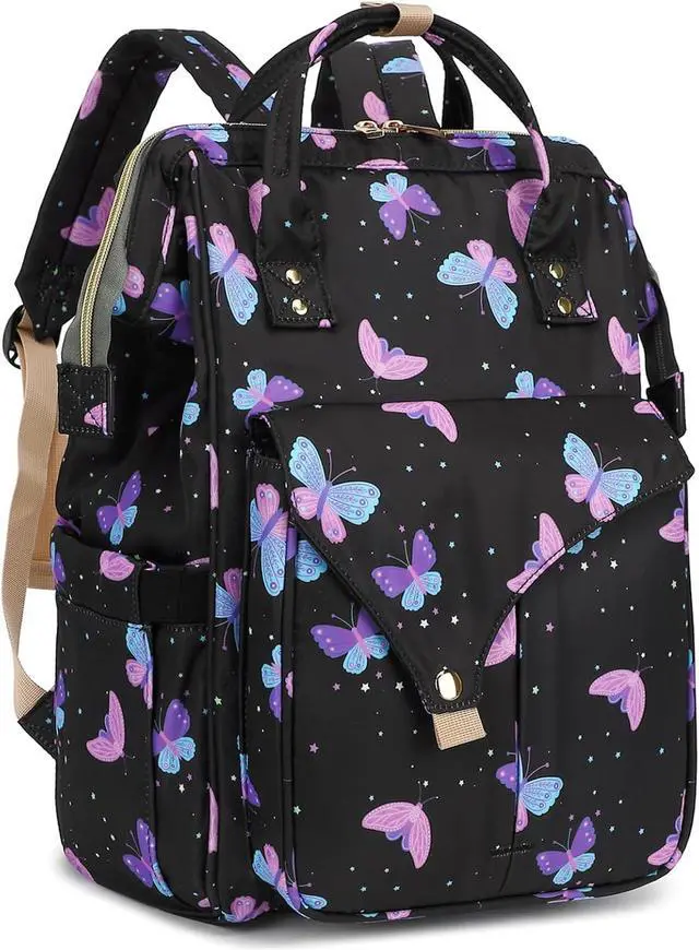 Main image of Butterfly Laptop Backpack College School Backpack Bookbags Nurse Backpacks Travel Bags for Women Girls Fits 15.6 Inch Notebook