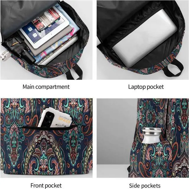 Alt view image 3 of 7 - Pais-ley Backpack for Women 16.7 inch Travel Casual Laptop Backpack Lightweight Waterproof Durable Hiking Daypack