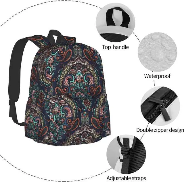 Alt view image 4 of 7 - Pais-ley Backpack for Women 16.7 inch Travel Casual Laptop Backpack Lightweight Waterproof Durable Hiking Daypack