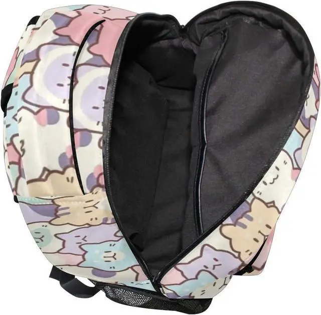 Alt view image 6 of 7 - Giwawa Colorful Cats Bookbag Cute Animal Pattern Schoolbag Business Laptop Roomy Backpack Bookbag for Hiking Traveling Camping One Size