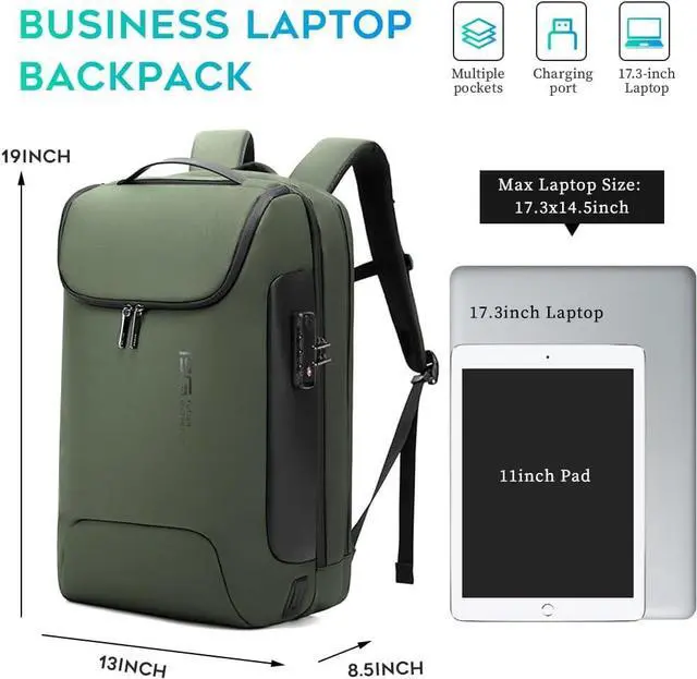 Alt view image 5 of 7 - BANGE Anti-Theft Backpack,Tech Backpacks, 17 Inch Laptop Backpack with USB3.0 Charging Port, Mens Travel Backpack for Men and Women