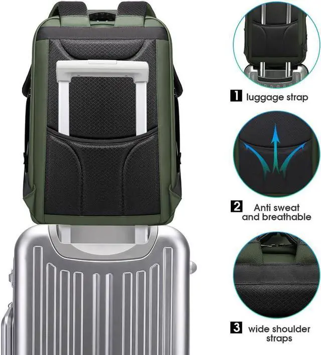 Alt view image 7 of 7 - BANGE Anti-Theft Backpack,Tech Backpacks, 17 Inch Laptop Backpack with USB3.0 Charging Port, Mens Travel Backpack for Men and Women