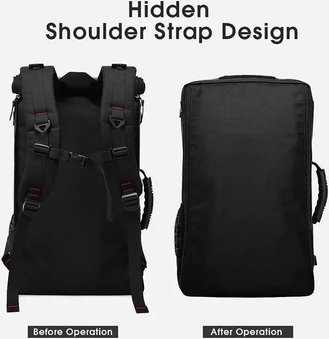 Alt view image 4 of 7 - KAKA Travel Backpack,Carry-On Bag Water Resistant Flight Approved Weekender duffle backpack Rucksack Daypack for Men Women (Black upgrade)