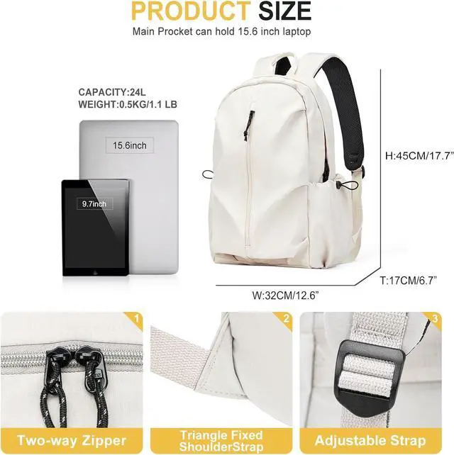 Alt view image 2 of 6 - weradar Aesthetic College Backpack For Women Men,Fashion Student Bookbag,Classic High School Backpack For Teens