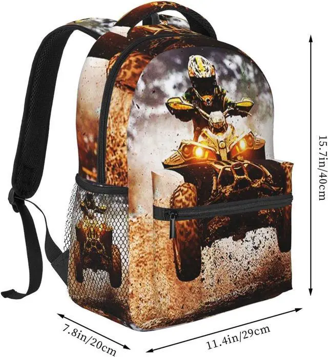 Alt view image 2 of 6 - Backpack Dirt Quad Bike 4 Wheelers Off Road Ride on ATV, Travel Laptop Backpacks Casual College Daypack School Bag for Boys Girls Men Adult