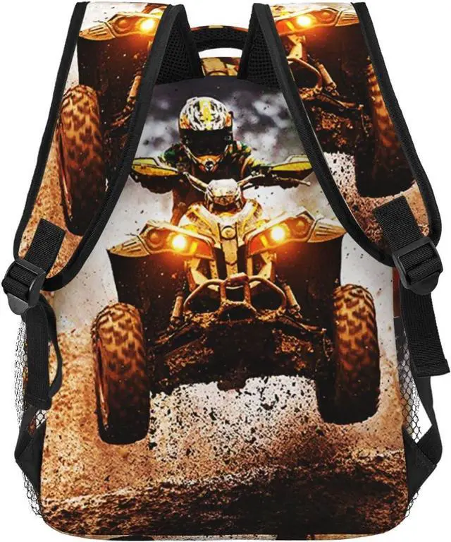 Alt view image 4 of 6 - Backpack Dirt Quad Bike 4 Wheelers Off Road Ride on ATV, Travel Laptop Backpacks Casual College Daypack School Bag for Boys Girls Men Adult