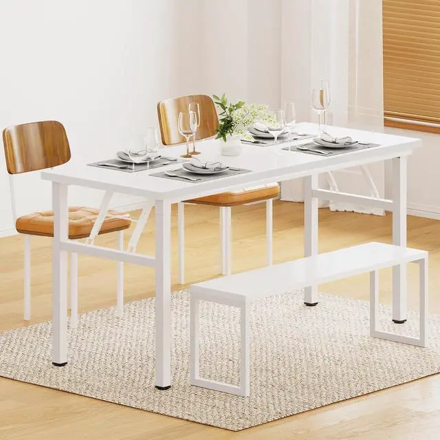 Alt view image 7 of 7 - DlandHome 62 Inch Large Folding Computer Desk, Fully Assembled, White
