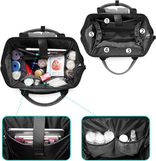 Alt view image 2 of 7 - Gatycallaty Backpack Purse for Women Work Nurse Travel Laptop Teacher Bags for Women Nurse Accessories for Work Nursing Essentials College Book Bags with Luggage Strap Ladies Large Size