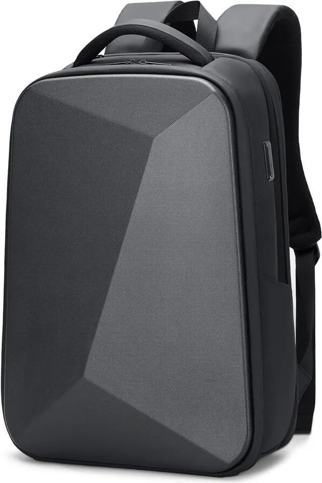 Main image of FENRUIEN Anti Theft Laptop Backpack for Men, Expandable Water Resistant Hardshell Backpack with USB Port, Black Business Travel Computer Bag 15.6 Inch