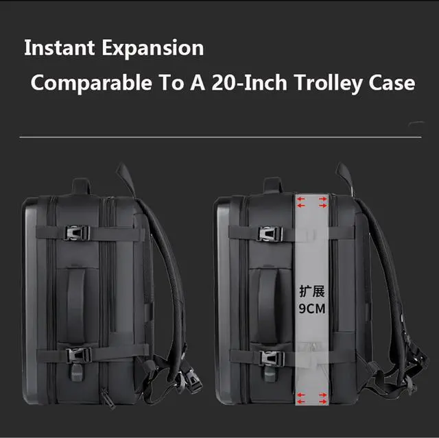 Alt view image 5 of 7 - Hard Shell Laptop Backpack for Men, 35L Expandable Business Travel Backpacks Anti Theft Gaming Computer Bag with USB Port Wet Pocket 17 Inch