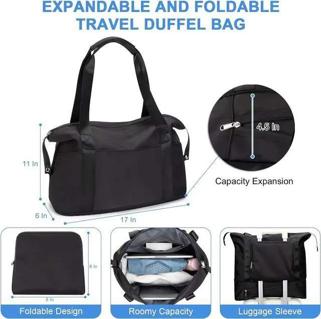 Alt view image 4 of 5 - RDTGO Travel Backpack For Women, 40L Carry-On Backpack, Airline Approved Personal Item Bag, Waterproof Laptop Backpack with Large Duffel, Casual Daypack for Buisness Gym Weekend Hiking (Black)