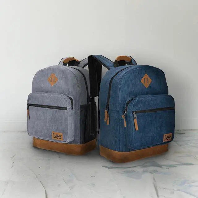 Alt view image 2 of 6 - Lee Corduroy Backpack for Boys and Girls, Authentic Jeans Company Study Daypack with Padded Laptop Sleeve Fits 15.6 Inch Notebook