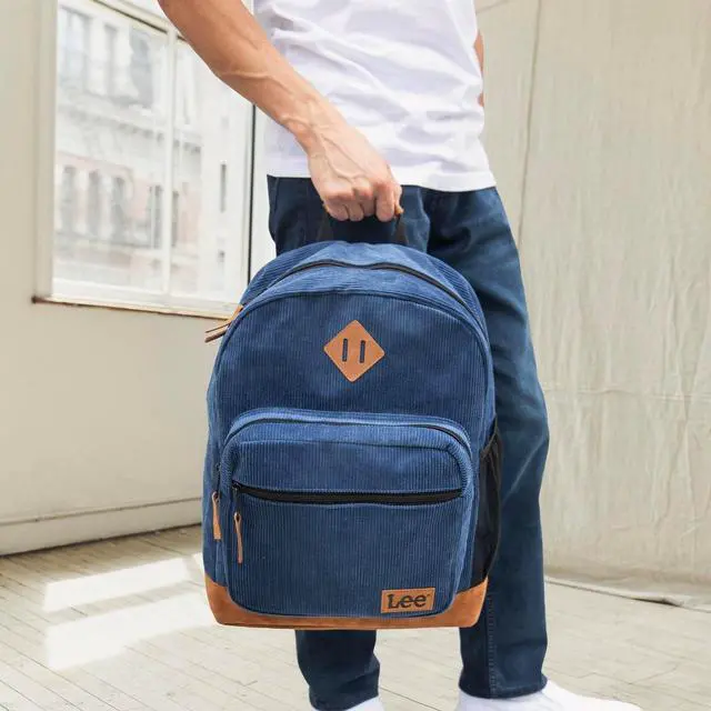 Alt view image 4 of 6 - Lee Corduroy Backpack for Boys and Girls, Authentic Jeans Company Study Daypack with Padded Laptop Sleeve Fits 15.6 Inch Notebook