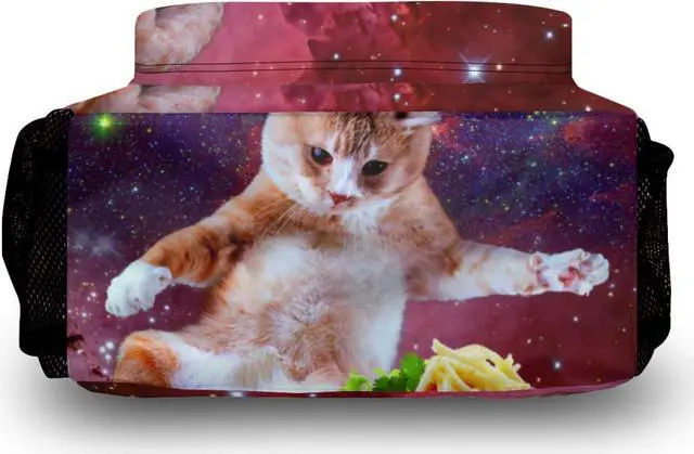 Alt view image 4 of 7 - Space Taco Cat Laptop Backpack - Cute Universe Galaxy Burrito Kitten College Students Bookbags Beautiful Purple Nebula School Bags Travel Computer Notebooks Daypack