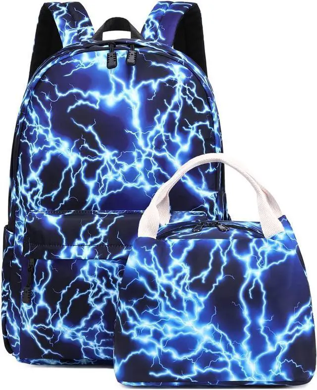 Main image of Boy School Backpack Elementary Middle Lightning Bookbag Laptop Teenager Waterproof Lightweight 17 Inches (Suit Blue)
