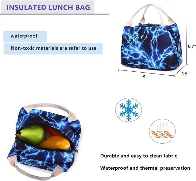 Alt view image 2 of 7 - Boy School Backpack Elementary Middle Lightning Bookbag Laptop Teenager Waterproof Lightweight 17 Inches (Suit Blue)