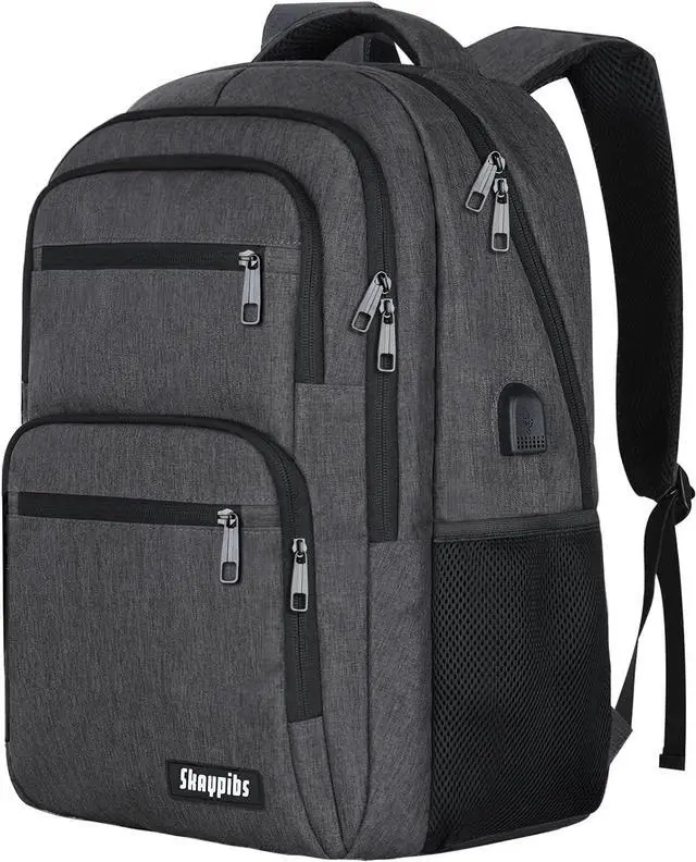 Main image of Backpck for Men Women, School Backpack for Boys Girls Teen, 15.6 inch Laptop Back Pack with USB Charger Port, Bookbag with USB Charger for College High School Travel Business, Mochilas Black