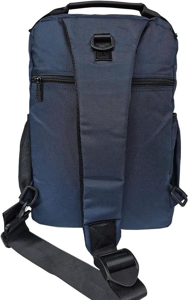 Alt view image 5 of 7 - Large Sling Bag Laptop Backpack Cross Body Messenger Bag Shoulder Travel Rucksack (C- Black)
