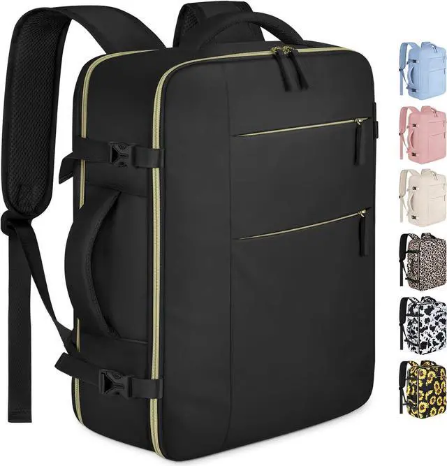 Main image of Capolo Travel Backpack for Women Men Waterproof Laptop Backpack Airlines Approved Carry On Backpack Bag Computer Bookbag for Business, Work, Traveling Fits 15.6 Inch Laptop(Black)