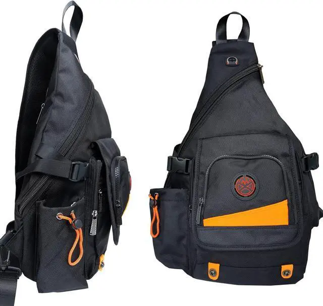 Alt view image 4 of 6 - Large Sling Bag Backpack Pack 13" 14" Laptop Bag Satchel Festival Travel Black