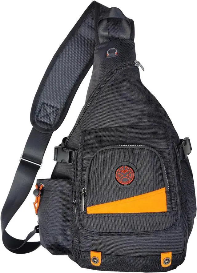 Alt view image 6 of 6 - Large Sling Bag Backpack Pack 13" 14" Laptop Bag Satchel Festival Travel Black
