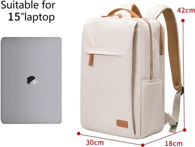 Alt view image 2 of 7 - NOBLEMAN Men's Backpack, Laptop Backpack, Waterproof travel Backpack, 15.6 Inch Laptop Backpack, Daypack, carry on backpack with USB (Beige)