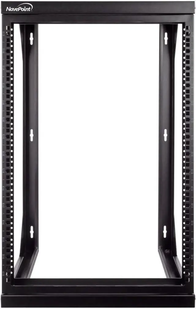 Main image of NavePoint 15U Server Rack with Swing Gate - 15U Wall Mount Rack for 19 Inch IT Equipment Open Frame Rack  Network Rack Wall Mount for AV & Server Equipment 18 Deep 15U Rack, Black