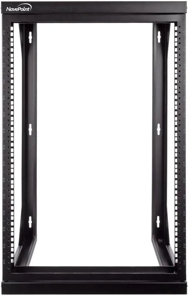 Alt view image 5 of 6 - NavePoint 15U Server Rack with Swing Gate - 15U Wall Mount Rack for 19 Inch IT Equipment Open Frame Rack  Network Rack Wall Mount for AV & Server Equipment 18 Deep 15U Rack, Black