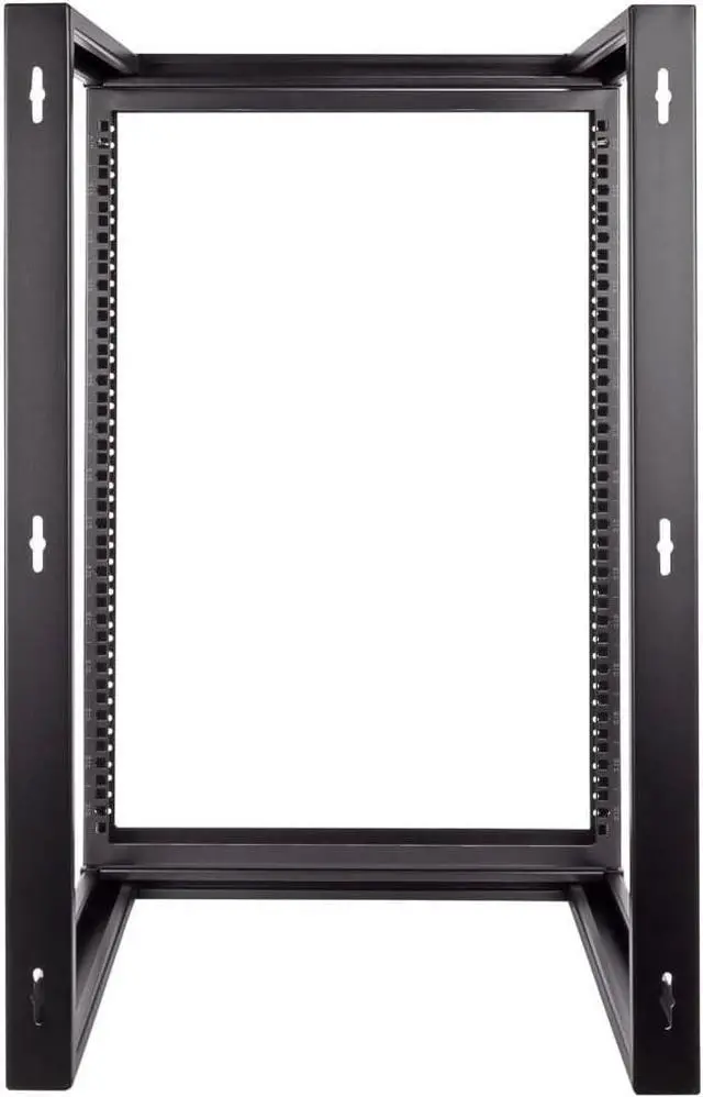 Alt view image 6 of 6 - NavePoint 15U Server Rack with Swing Gate - 15U Wall Mount Rack for 19 Inch IT Equipment Open Frame Rack  Network Rack Wall Mount for AV & Server Equipment 18 Deep 15U Rack, Black