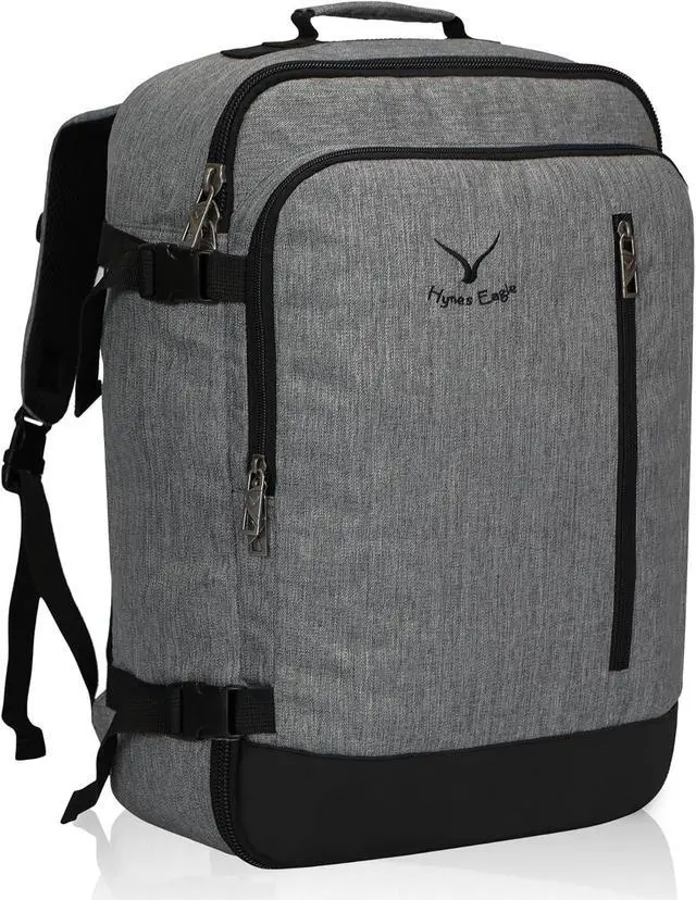 Main image of Hynes Eagle Carry on Backpack 38L Large Travel Backpack for Women Flight Approved Weekender Bag Laptop Backpack Men 15 inches Black Grey 2023